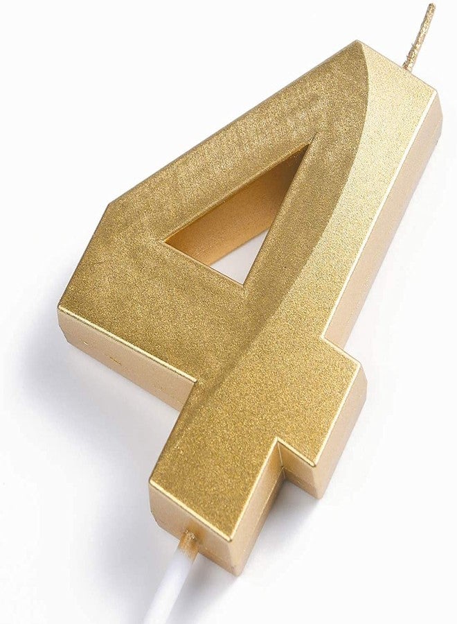 Luxaar Quality Gold Number Candles, Birthday Cake Candles, 5.3 inches Gold Number Cupcake Candle, Birthday Wedding Anniversary New Year Party Cake Decorations Topper(Number 0-9 for Choosing) (4) - Image 2